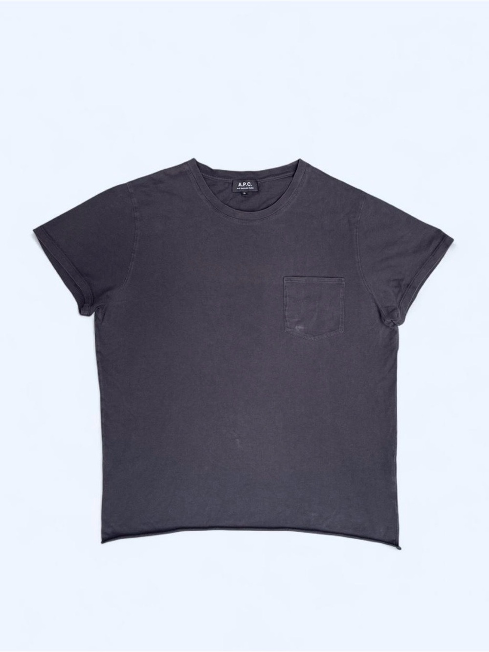 A.P.C. Rue Madame Paris Men's Black Pocket Crewneck T-Shirt preppy classic XL